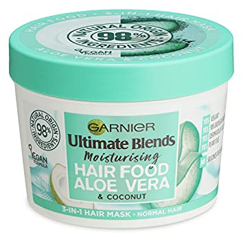 Garnier Fructis Aloe Vera+ Hair food - 100h Moisture Multi-UseMask, For Dry Hair & Scalp - Aloe Vera + Vitamins C, E, F - Cruelty Free International & Vegan - 400ml