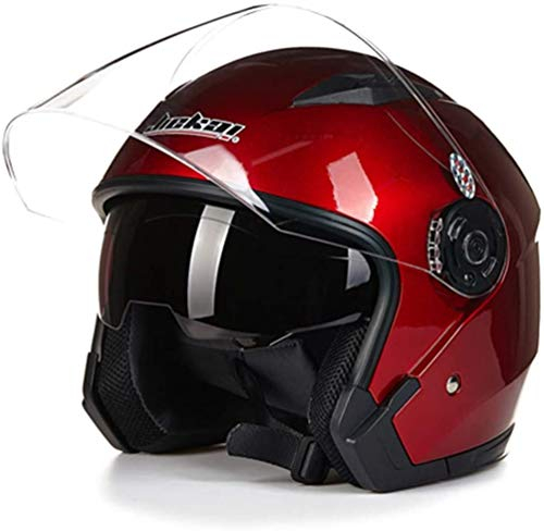Motorrad-Jethelm Capacete para Motocicleta Cascos para Moto Racing Motorrad-Vintage-Helme mit Doppelscheiben-Schutzhelm