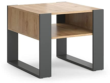 Vicco Couchtisch, Couchtisch mit der Ablage, Anthrazit, 59.2 x 50.6 cm