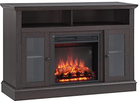FLAMME Northam 47 / 120cm 2 in 1 TV Stand Fireplace Cabinet with Electric Fireplace Included, Freestanding 2kW Heater with Remote Control
