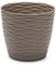 Tradineur - Maceta Redonda con Plato - Diseño Wind (Ø 15 cm) - Fabricado en plástico - Ideal para jardín Exterior, terraza o balcón - Color Surtido