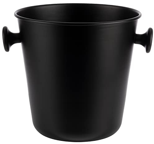APS 36115 Wein-/Sektkühler, Aluminium, mit zwei Griffen, Ø 21,5/15 cm, schwarz-matt