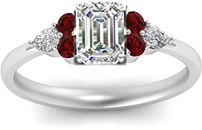Erstellt Stein Achteck facettierte Rubin Cz Ringe – 925 massiver Silberring Roter Rubin Cz Edelsteine Ring – Junge Schmuck Geschenk zum Valentinstag