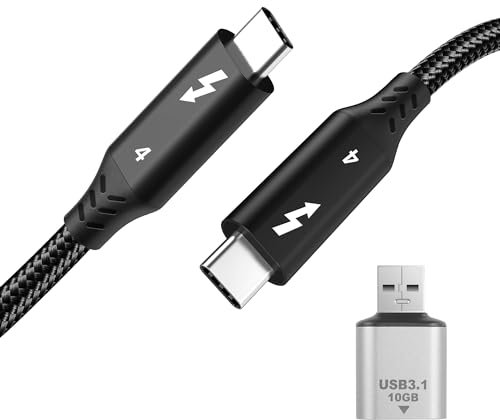 RULGOI USB 4 Cable 1M Compatible with Thunderbolt 4/Thunderbolt 3 Cable USB C a USB C 100W Soporta 8K@60Hz, 5K/4K@60Hz Vídeo/40 Gbps para MacBook, iPad Pro, iMac, portátil, Hub, Dock, SSD, monitor