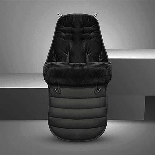 Pushchair Footmuff,Baby Stroller Cosy Toes Liner Buggy Padded,Universal Baby Sleeping Bag Footmuff,Windproof Warm Thick Cotton Pad Fitting for Pushchairs Strollers Prams Buggy, 0-6 Age (Black)