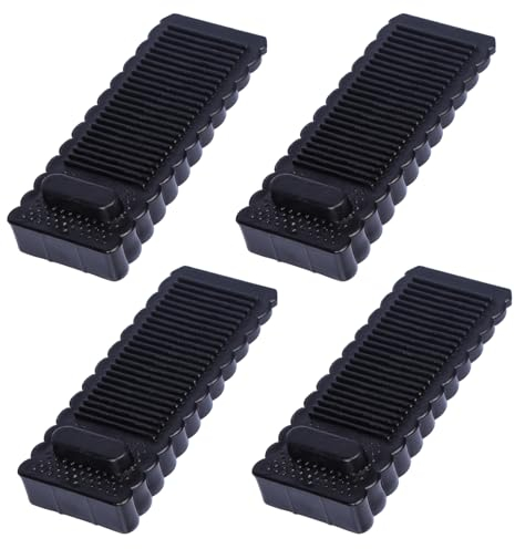 Alyvisun Fermaporta da Pavimento in Gomma, 4 Pezzi Antiscivolo Ferma Porta Durevoli Cuneo Fermaporte Impilabile per Tutti i Pavimenti Interni ed Esterni