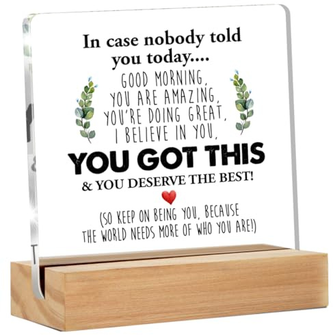GTGIC Inspirational Desk Sign - Motivational Quote - Clear Acrylic - 4 x 4 Inches - Modern Theme - Tabletop Decorative Sign