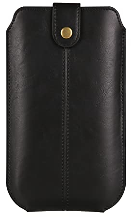 Uomo Borsa Cintura per Cellulare in Pelle, Custodia da Cintura per Smartphone, Impermeabile Pelle Sacchetto della Clip Custodia Borsa da Cintura Borsello Portacarte per Outdoor Campeggio Viaggio