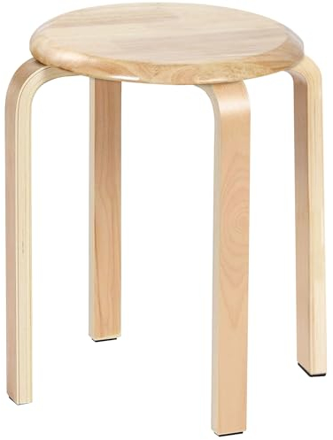 Yawinhe Esszimmerhocker, Holzstapelstuhl mit Rutschfester Matte, Stapelhocker für Klassenzimmer, Ihrer Küche, Ihrem Speise- oder Home-Pub-Bereich Natur