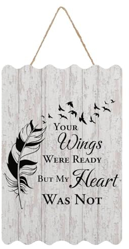 Willkommensschild Your-Wings-were-Ready-But-My-Heart-was-Not Holzschild mit Zitat, rustikale Holzschilder für Schule, Kindergarten, Klassenzimmer, Haustür, Veranda, Tor, Heimdekoration, Wandkunst