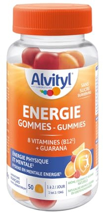 Alvityl Gummies Energies physique et mentale Sans Sucre x50 gommes | 8 vitamines et guarana pour l'énergie physique et mentale, dès 18 ans