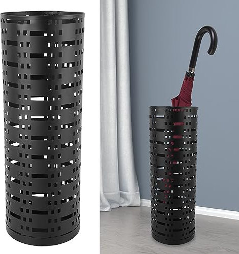Porte-Parapluie en Métal, étanche, Peu Encombrant, Antirouille, Conception Creuse, Support de Parapluie Rond en Métal, pour Entrée, Bureau et Maison