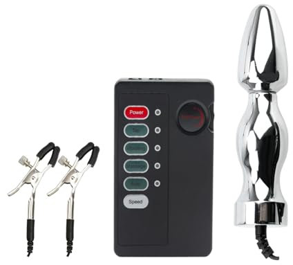 Elettrostimolatore Plug Anale, Elettrostimolazione Morsetti per capezzoli Electro Sex dildo Anale per massaggio SM Stimolazione elettrica Adulti Accessori Sex Toy Per uomo Donna Coppie