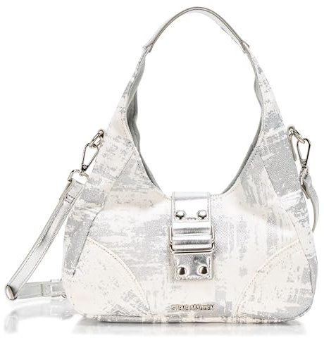 Steve Madden Bzada Half Moon Bag, White Denim, Einheitsgröße