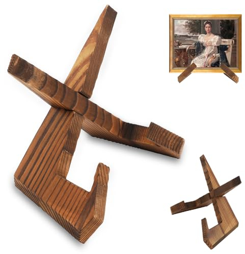 Porte-Livre de Cuisine en Bois Artisanal,Support de Livre de Cuisine,Support de Livre de Cuisine en Bois,Support Assiette et Présentoir pour Livre de Cuisine pour Afficher des Recettes,Disques