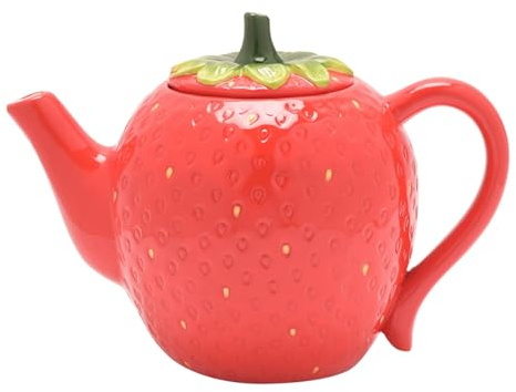 Widdop Cottage Garden Ceramic Strawberry Themed Dinnerware - Strawberry Teapot - Summer Crockery Bright Quirky Tableware - Lovely Gift Idea Picnic Outdoor Eating | Summer Crockery Bright Quirky Tableware - Lovely Gift Idea Picnic Outdoor Eating
