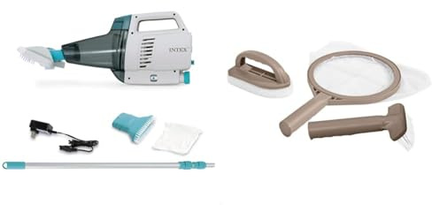 Intex Manual Pool Vacuum with Rechargeable Battery One Size & kit d'entretien Pure Spa
