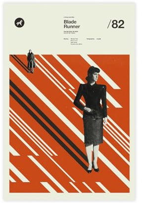 KJUFE Blade Runner Filmposter, Leinwand, Poster, Schlafzimmer, Dekoration, Landschaft, Büro, Raumdekoration, Geschenk, 50 x 75 cm