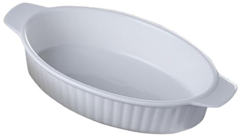 CIYODO Teglia Ovale da Forno in Ceramica 24 Cm Doppio Manico Resistente al Calore, Casseruola per Uso Domestico e Riunioni Familiari, Adatta a Forno, Microonde e Lavastoviglie