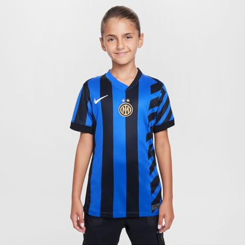 Primera Equipación Stadium Inter De Milán 2024/25 Camiseta De Fútbol Replica Nike Dri-Fit - Niño/A, Lyon Blue/Black/Lyon Blue/White, FN9143-440, XS