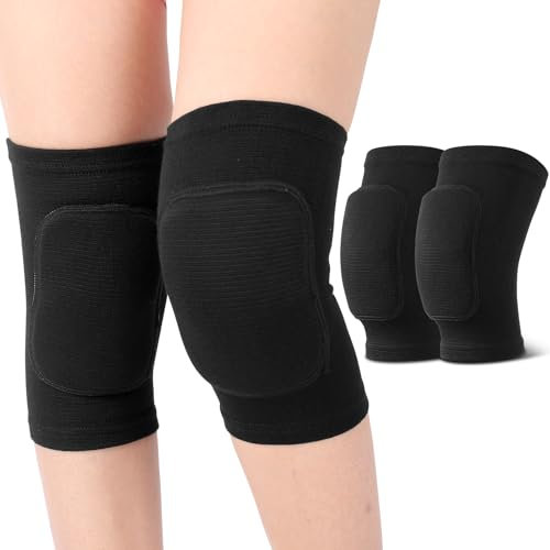 Halinuia Ginocchiera Danza Ginocchiera Sport Ginocchiera Danza Ginocchiere da Pallavolo Antiscivolo Ginocchiera Stretch Traspirante Spessa Spugna Ginocchiere per Tennis Balletto Yoga Corsa a Piedi