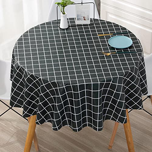 Wasserabweisende dunkelgrüne Tischdecke für Kindertisch, 80 cm, rund, Heimdekoration, abwischbar und hitzebeständig