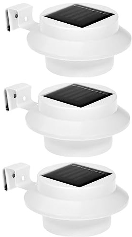 SUPVOX Lot De 3 Lampes Solaires De Jardin Pour Gouttière Rechargeables 600 Mah Autonomie De 8 Heures Éclairage Sûr