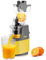Elettrica Centrifuga Frutta e Verdura, GQTYBZ Estrattore Frutta e Verdura Facile da Pulire, 76 MM Bocca Larga, Acciaio Inox, 5 Velocità, Spazzola & Ricetta, Giallo, 250W