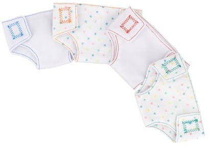 SOPOTUTU 4 Stück 18 Zoll Puppenwindeln Aus Stoff Verstellbar Waschbar Wiederverwendbar Puppenzubehör Für Babypuppen Geschenk Für Kleine Mädchen