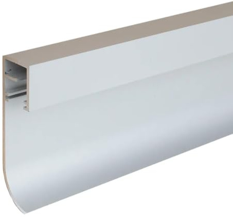 PROVISTON Zócalo de luz de metal 15.8 x 60 x 2500 mm LED Zócalo de aluminio sin perforar color blanco RAL 9016 Iluminación indirecta