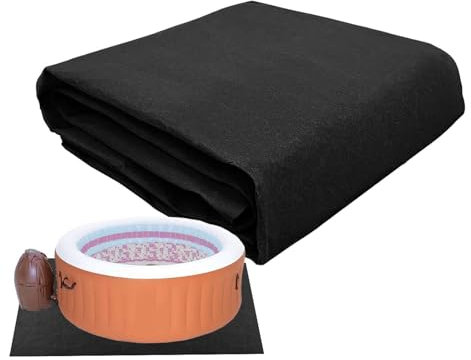 Tapis de piscine pour piscine hors sol, jacuzzi, extérieur et intérieur, durable, antidérapant, couverture de sol imperméable pour piscines et spas, 4 x 4 m