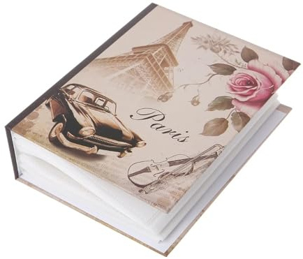 Álbum de fotos vintage con 100 bolsillos, página de inserción de fotos de 6 pulgadas, recuerdo familiar (Y8AA5AC301231-03)