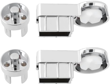 1 Pair Bath Screen Hinges-Left and Right Shower Screen Hinges ABS Chrome Plating Bathroom Shower Brackets Clamping 6mm Glass