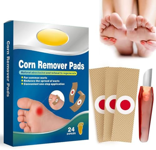 Anti Cors Pieds, Anti Verrues, Traitement Cors, Corn Remover, Traitement Verrues Plantaires, Zéro Verrues, Détartrant Les Verrues Pour Les Mains et Les Pieds, 24 Pièces