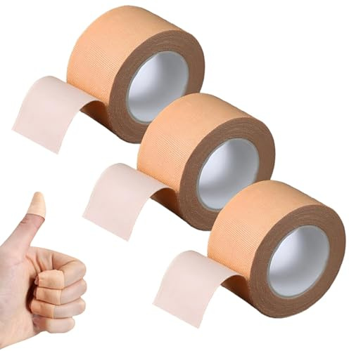 Self‑Adhesive Wrap Tape, 3 Rolls 2.5cm x 5m Skin Color Cohesive Bandage Wrap, Breathable Self Adhesive Bandage Tape for Securing a Variety of Catheters, Wound Dressing Care and Sports