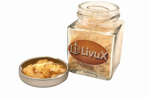 LivuX 25g Pine Resin / Rosin in Glass - Natural Incense Resin - For Cleansing, Courage & Mental Clarity 1292