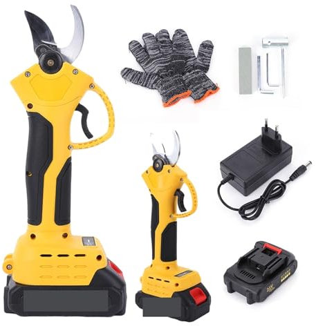 Sécateur électrique, Sécateur électrique sans fil, cisaille électrique sans balais avec batterie Rechargeable, sécateur électrique de 40 Mm for arbre