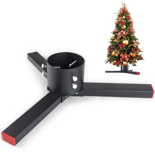EFUTURETIME Weihnachtsbaumständer Ø4-10cm Metall für Baumhöhe 120-210cm | Groß, Verstellbar, Abnehmbar, Christbaumständer und Tannenbaumständer für Baumstämme, Echte Bäume, Outdoor und Innen, Schwarz