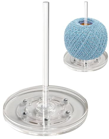 Wollabwickler ,Wollabwickler Mit Kugellagers, Drehbar 360°,Acryl Wollhalter FüR Stricken Und HäKeln,Vertikale Garnaufbewahrung, WollknäUelhalter FüR Verschiedene GarnstäRken,HäKelzubehöR Transparent