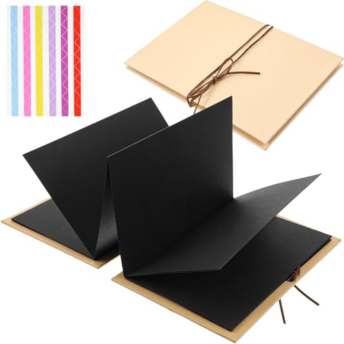 Fotoalbum Klein, 21 x 15 cm Mini Fotoalbum Schwarz Fotobuch zum Selbstgestalten Kleines Geschenk Hochzeitstagsgeschenk für DIY Scrapbook Hochzeit Geburtstag Abschluss Valentinstag Weihnachten
