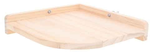 Gatuida Plataforma de Salto para Hámster y Percha para Hámster Diseño en Forma de Sector, Superficie Lisa y Bordes Redondeados, Madera Natural, Fácil Instalación para Jaulas de Mascotas