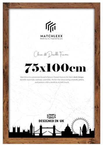 MatchLexx® Modern Rustic Finish HD Clear Perspex | Poster Picture Frame (100 x 75 CM) - 29 x 39 Inch | 750 x 1000 mm Frames Puzzle Frames Portrait/Landscape Display Rectangle 75 X 100cm