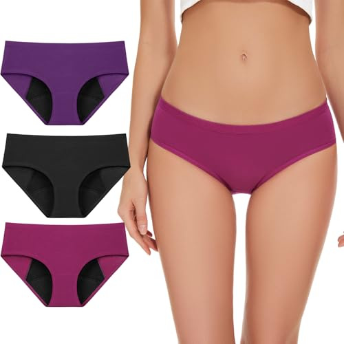 ALLBASE Women's High Absorbency Period Underwear - Leak-Proof & Reusable Menstrual Pants for Heavy Flow Days - 3 Pack