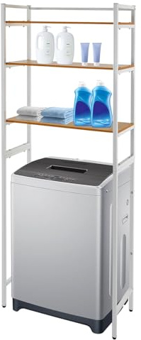 PromiseFly Estantería para lavadora, 3 niveles, multifuncional, para lavadora, armario de baño, estantería para cuarto de baño, capacidad de carga de 15 kg