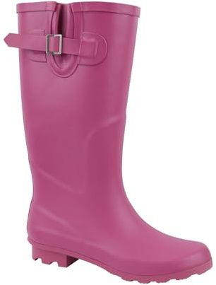 A2Z Bottes en caoutchouc à talon large pour femme - Imperméables - Boucle réglable - Confortables et durables - Pour extérieur, jardin, festival, pointure 37 à 42, rose, 41 EU