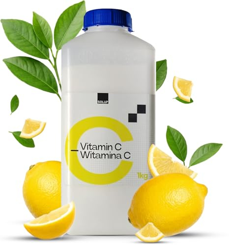 SOLUP Vitamin C Pulver L-Ascorbinsäure 1 kg | Kristallin und geruchlos | Für Getränke | Drei Jahre haltbar