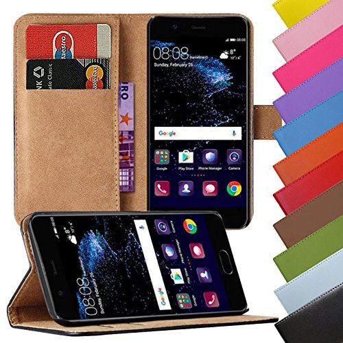 Eximmobile - Book Case Handyhülle für Huawei Ascend G610 mit Kartenfächer in Schwarz | Schutzhülle aus Kunstleder | Handytasche als Flip Case Cover | Handy Tasche | Etui Hülle Kunstledertasche