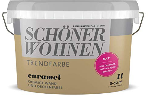 Wandfarbe Deckenfarbe caramel matt 1 l - Trendfarbe Schöner Wohnen
