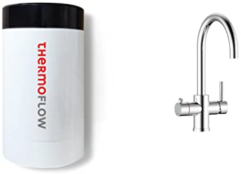 Thermoflow 100R runde Kochendwasser Armatur / bis zu 100°C heißes Wasser / 5 liter Speichervolumen / inkludiert komplettes Zubehör zum Anschluss / Steckerfertig mit Schuko-Stecker