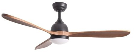 Sulion Ventilador de techo grande con luz led y mando a distancia, Tonda negro, Motor DC, 3 aspas, 6 velocidades.